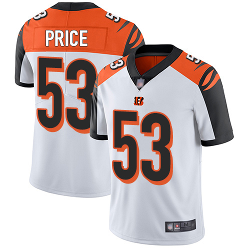 Cincinnati Bengals Limited White Men Billy Price Road Jersey NFL Footballl #53 Vapor Untouchable->women nfl jersey->Women Jersey